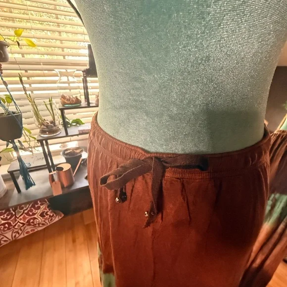 Gypsy Rose Tie-Dye Earth Tones Maxi Skirt – Handmade in Nepal, Size L - Picture 4 of 6